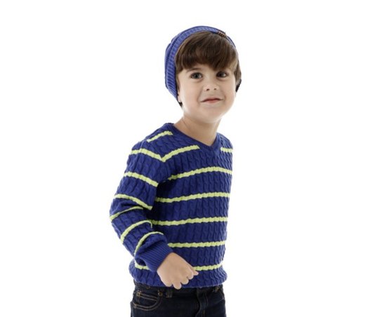 Blusão Tricot Caue Azul e Verde Infantil