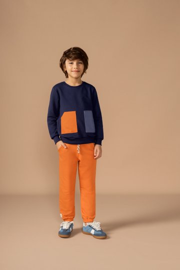 Conjunto Moletom Laranja Infantil