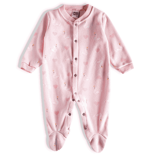 Pijama Macacão Longo Soft Rosa Infantil - Tip Top