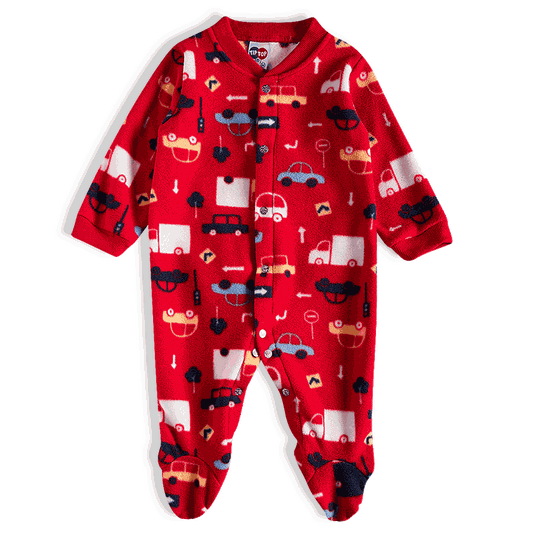 Pijama Macacão Longo Soft Vermelho Carros Infantil - Tip Top
