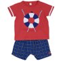 Conjunto Curto Camiseta e Bermuda Estampa Pier Vermelho Toddler - Green
