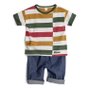 Conjunto Bermuda Jeans e Camiseta Estampa Trilhas Toddler - Green