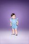 Macacão Curto Chloe Azul Jeans Com Babados Bebê - Que te Encante